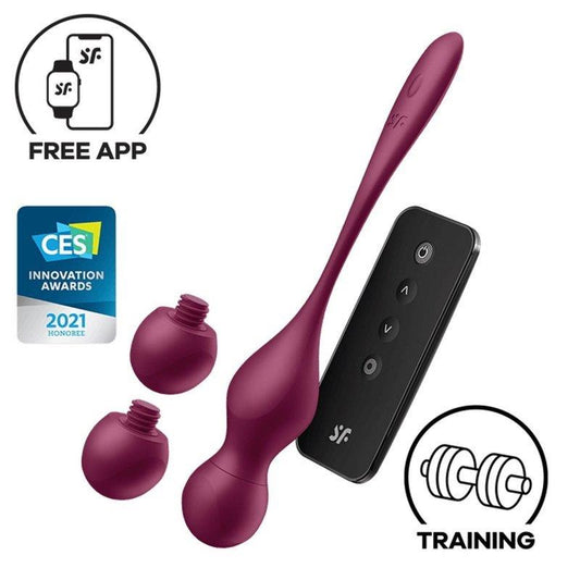 1. Satisfyer Love Birds Vary Connect App - Wine Red